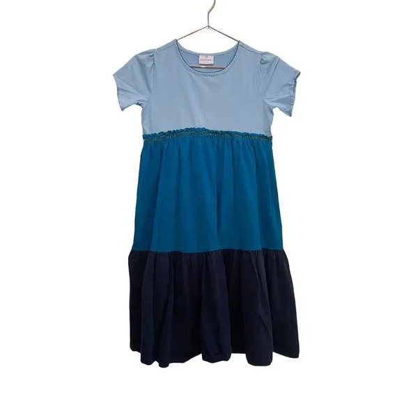 Hanna Andersson Blue Colorblock Twirl Power Maxi Dress Size 12/150 cm - Picture 1 of 5